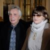 Michel Sardou et son épouse Anne-Marie Périer au ministère de la Culture, à Paris le 8 février 2012.