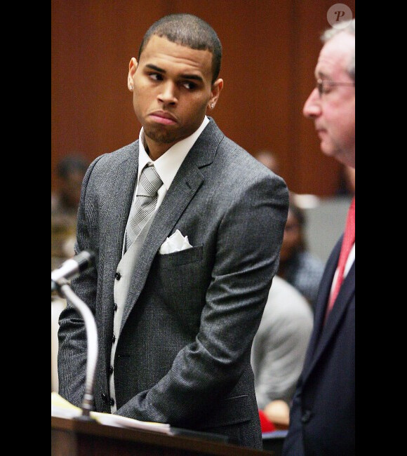 Chris Brown lors de son jugement à Los Angeles en mars 2009