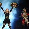 Madonna entourée de Nicki Minaj et M.I.A au Super Bowl à Indianapolis, le 5 février 2012.