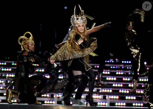 Madonna au Super Bowl à Indianapolis, le 5 février 2012.