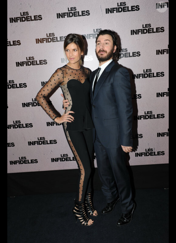 Michaël Youn et Isabelle Funaro lors de l'avant-première du film Les Infidèles à Paris le 14 février 2012