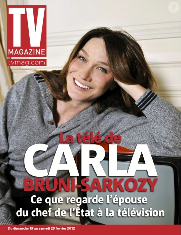 Carla Bruni-Sarkozy en couverture de TV Mag (en kiosques le 17 février 2012)