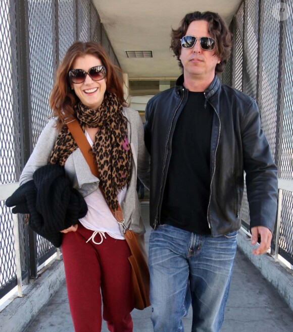 Kate Walsh et son compagnon Chris Case à Los Angeles, le 4 février 2012.