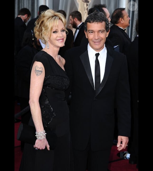 Antonio Banderas et Melanie Griffith à la cérémonie des Oscars, le 26 février 2012.