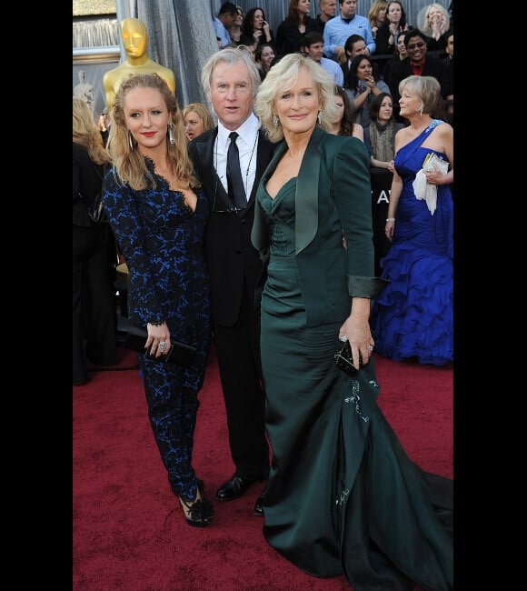 Glenn Close, son mari David Shaw et sa fille Annie Starke à la cérémonie des Oscars, le 26 février 2012.