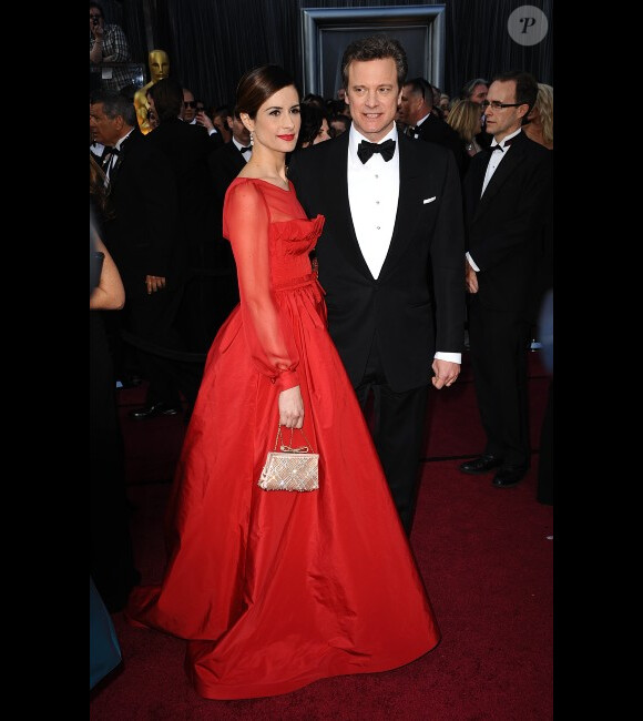 Colin Firth et sa femme Livia Giuggioli à la cérémonie des Oscars, le 26 février 2012.