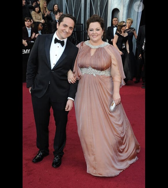 Melissa McCarthy et son mari Bel Falcone à la cérémonie des Oscars le 26 février 2012.