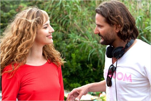 Frédéric Beigbeder et Louise Bourgoin sur le tournage de L'amour dure trois ans, sorti en janvier 2012.