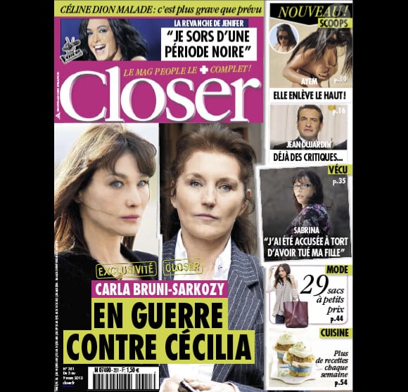 Le magazine Closer en kiosques le samedi 3 mars 2012.