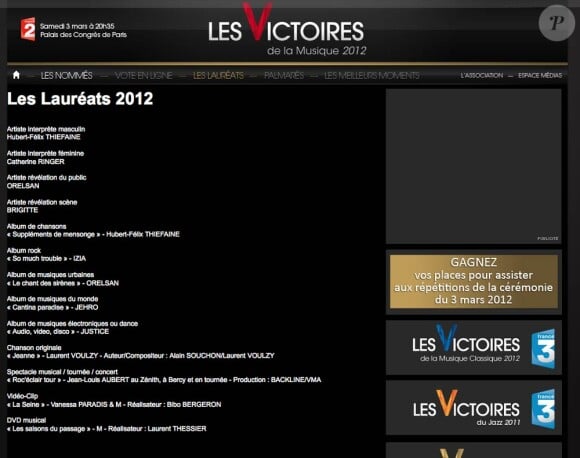 Les 27e Victoires de la Musique, le 3 mars 2012, auront-elles su susciter un regain d'intérêt ?