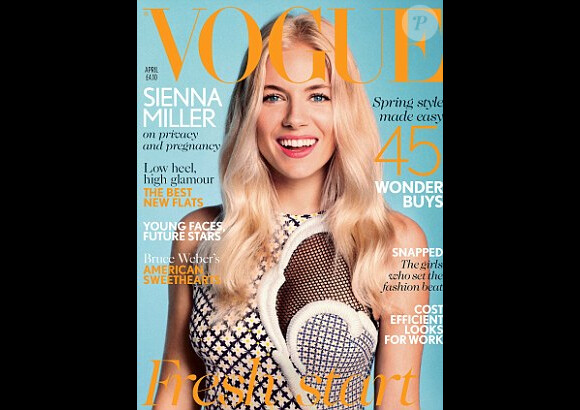 Sienna Miller en couverture du Vogue anglais du mois d'avril