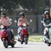 Les héroïnes de Spring Breakers en plein tournage, à Tempa en Floride, le 29 février 2012.