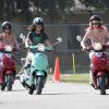 Les héroïnes de Spring Breakers en plein tournage, à Tempa en Floride, le 29 février 2012.