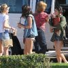 Vanessa Hudgens, Selena Gomez et Ashley Benson, rejoignent le tournage de Spring Breakers, à Tempa, le 1er mars 2012.