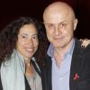 Olivier Poivre d'Arvor et sa femme lors de la soirée de lancement du Sidaction 2012, à Paris, le 12 mars 2012
