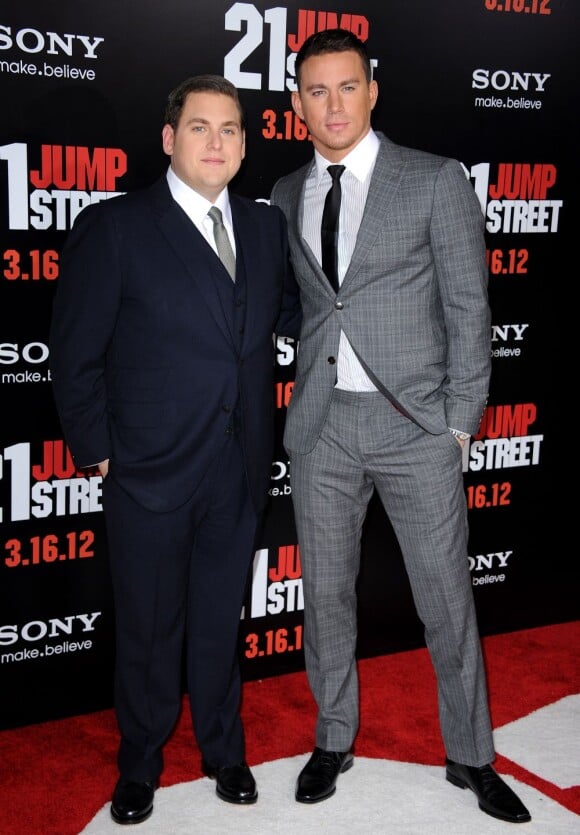 Jonah Hill et Channing Tatum à l'avant-première du film 21 Jump Street, à Los Angeles le 13 mars 2012