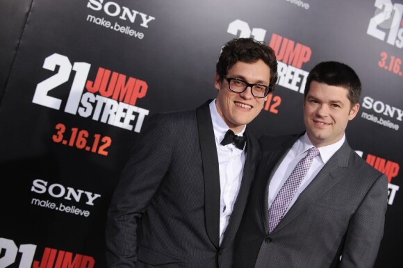 Phil Lord et Chris Miller à l'avant-première du film 21 Jump Street, à Los Angeles le 13 mars 2012