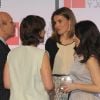 Letizia, princesse des Asturies, décernait le 13 mars 2012 des prix de littérature jeunesse, au palais royal de Correos, à Madrid.