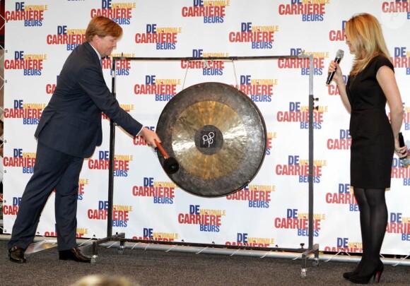 Le prince Willem-Alexander des Pays-Bas inaugurait le 16 mars 2012 à Amsterdam le Salon de l'emploi.
