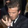 David et Victoria Beckham avec leur petite Harper en février 2012 à New York.