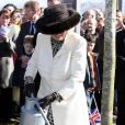 Le prince Charles et Camilla Parker Bowles en visite à l'église anglicane St Alban de Copenhague, le 25 mars 2012, pour un service religieux et la plantation d'un arbre commémorant le jubilé de diamant de la reine Elizabeth II. 