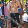 James Franco sur le tournage de Spring Breakers, en Floride, le mercredi 28 mars 2012.