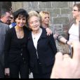 Rachida Dati et Bernadette Chirac, complices lors d'un déplacement de Nicolas Sarkozy à Guérande. Le 27 mars 2012