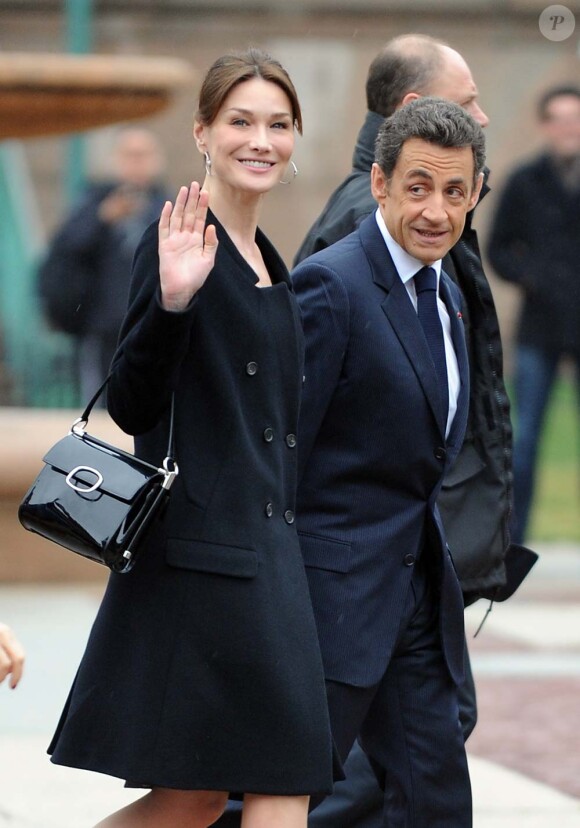 Nicolas Sarkozy et Carla Bruni à New York, le 29 mars 2010.