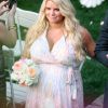 Jessica Simpson en demoiselle d'honneur lors du mariage de son assistante Lauren, à Los Angeles, le dimanche 25 mars 2012.