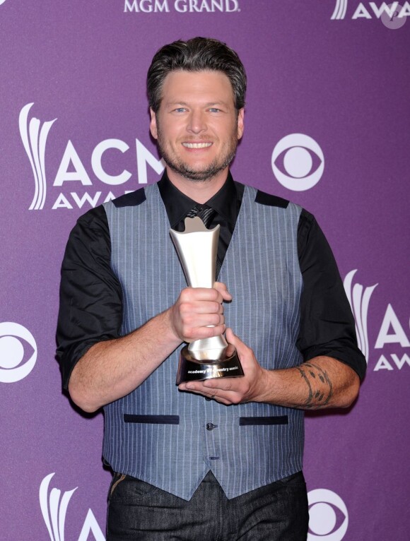 Blake Shelton lors de la 47e cérémonie des American of Country Music (ACM) Awards, qui s'est déroulée le 1er avril 2012 au MGM Grand Garden Arena de Las Vegas.