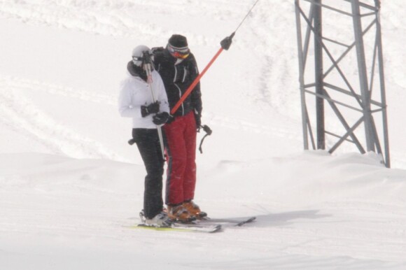 Le prince William et Kate Middleton aux sports d'hiver à Klosters (Alpes suisses) en mars 2008.
