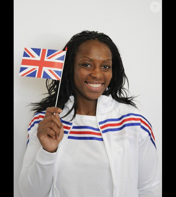 Gevrise Emane lors de la cérémonie marquant les 100 jours avant les Jeux olympiques de Londres à Paris le 18 avril 2012