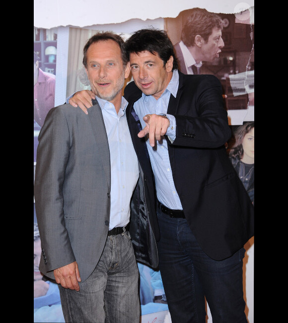 Charles Berling et Patrick Bruel  à l'avant-première du Prénom, à Paris le 23 avril 2012.