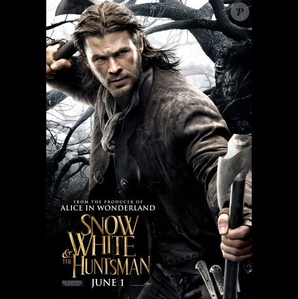 L'affiche du film Blanche-Neige et le chasseur avec Chris Hemsworth