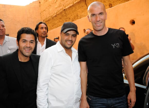 Jamel Debbouze, Mohamed Debbouze et Zinedine Zidane durant le premier Festival du Marrakech du rire en juin 2011