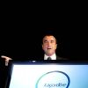 Arnaud Lagardère à l'assemblée générale des actionnaires de Lagardère n'hésite pas à parler de ses projets de mariage, à Paris, le 3 mai 2012.
