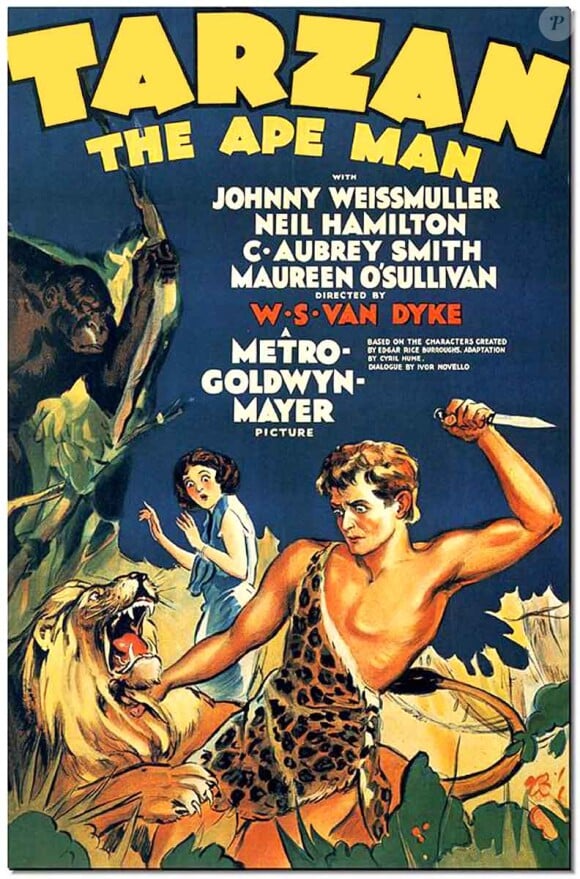 Affiche du film Tarzan, l'homme singe, avec Johnny Weissmuller