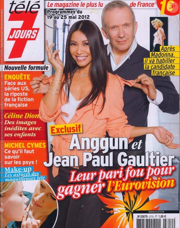 Anggun et Jean Paul Gaultier en couverture de Télé 7 Jours, en kiosques le lundi 14 mai 2012.