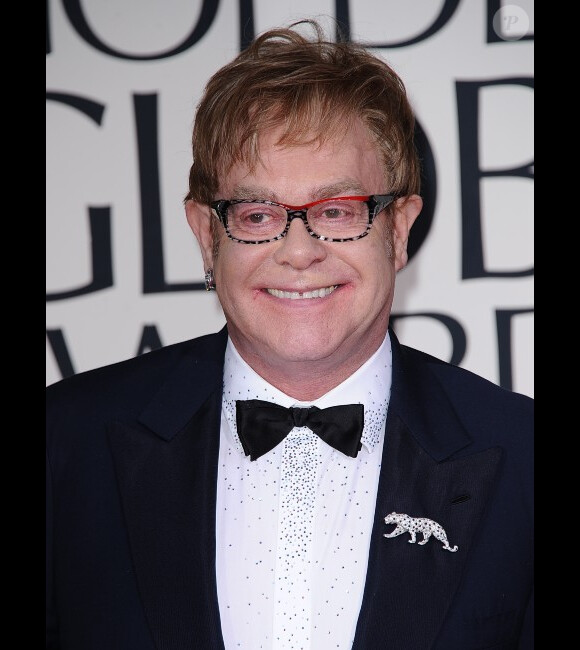 Elton John à la cérémonie des Golden Globes, à Los Angeles le 15 janvier 2012.