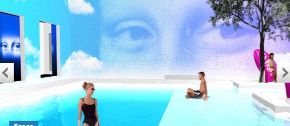 Vue virtuelle du jardin et de la piscine de Secret Story 6... encore et plus que jamais la Joconde !