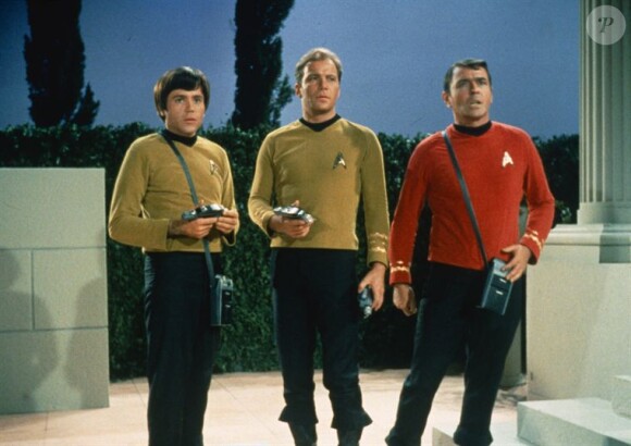 James Doohan (droite) et William Shatner dans la série Star Trek, 1966-1969.