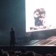 Présentation d'un extrait du clip  No Church In The Wild , de Kanye West et Jay-Z lors de leur concert à Londres le 19 mai 2012