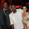 Jay-Z, Kanye West et Kim Kardashian le 23 mai 2012 à Cannes