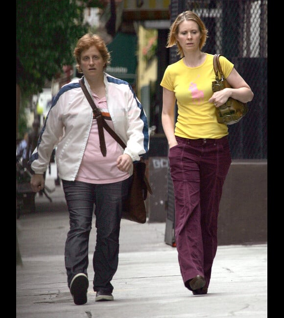 Cynthia Nixon et sa compagne Christine Marinoni à New York, en mai 2010