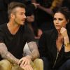 David et Victoria Beckham au Staples Center à Los Angeles pour regarder un match de basket-ball. Le 1er mai 2012.