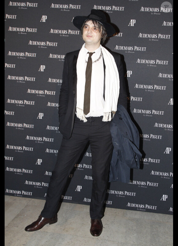 Pete Doherty pour le 40e anniversaire de la Royal Oak de la marque Audemars Piguet, au Palais de Tokyo à Paris, le 5 juin 2012.