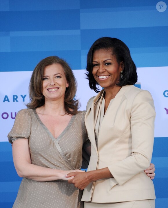 Valérie Trierweiler et Michelle Obama à Chicago le 20 mai 2012.
