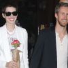 Anne Hathaway et son fiancé Adam Shulman, main dans la main, quittent la Garden Party de Stella McCartney au New York City Marble Cemetery. New York, le 11 juin 2012.
