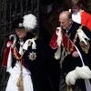 La reine et le prince consort lors de la cérémonie de l'Ordre de la Jarretière se déroulant du château Windsor à la chapelle Saint Georges, le 18 juin 2012