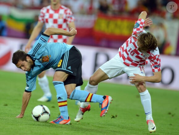 Les Espagnols ont dû lutter pour se défaire de solides Croates lors du match entre l'Espagne et la Croatie le 18 juin 2012 à la Gdansk Arena dans le cadre de l'Euro en Pologne